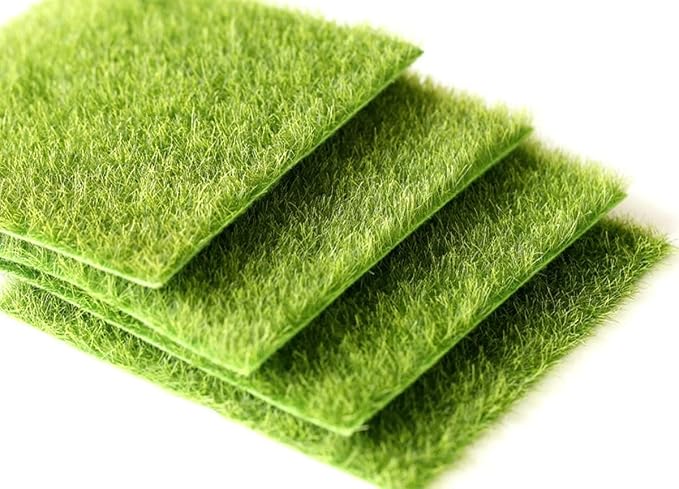 KISEER 6 Pack Fairy Garden Grass 12 x 12 Inches Miniature Artificial Craft Grass - Image 3