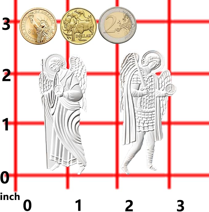 Art Molds for Polyclay Air Dry Clay Plaster, 2 Carved Archangel Symbols - Image 4