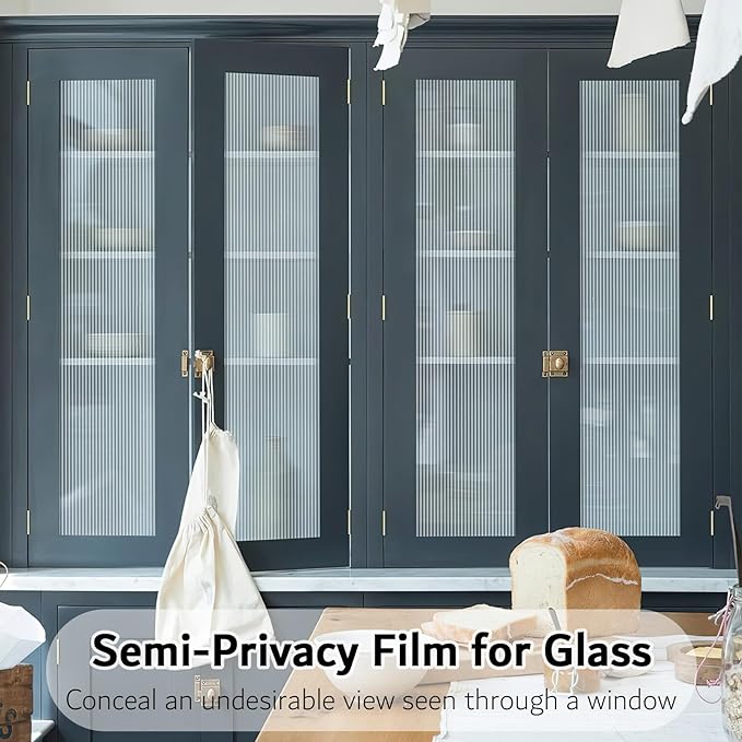 VELIMAX Reeded Glass Window Film, Window Privacy Film, Frosted Window Vinyl - Image 6