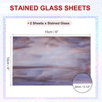 PATIKIL 4 x 6 Inch Transparent Stained Glass Sheets, 2 Sheets Mosaic Glass - Image 2