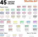 Shuttle Art Fabric Paint Set, 45 Colors 3D Permanent Paint - Image 2