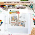 12x12 Inch Large 3 Ring DIY Scrapbook Photo Album, Linen Cover Scrapbook - Image 6