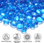 QYGL 0.55LB Sea Blue Clear Glass Pebbles, Tumbled Sea Glass Stones - Image 2