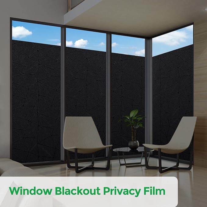 Coavas Blackout Window Privacy Film, Frosted Glass Static Cling, Decorative - Image 8