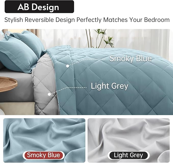 MUXHOMO 5 Pieces Twin XL Comforter Set, Reversible Bed in a Bag Twin XL Size - Image 3