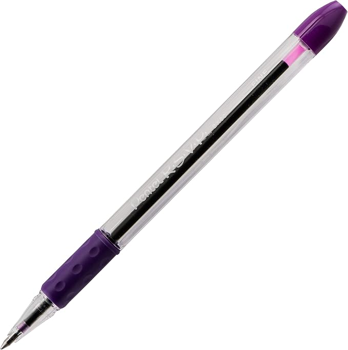 Pentel RSVP Ballpoint Pen, Fine Line, Violet Ink, Box of 12 - Image 3