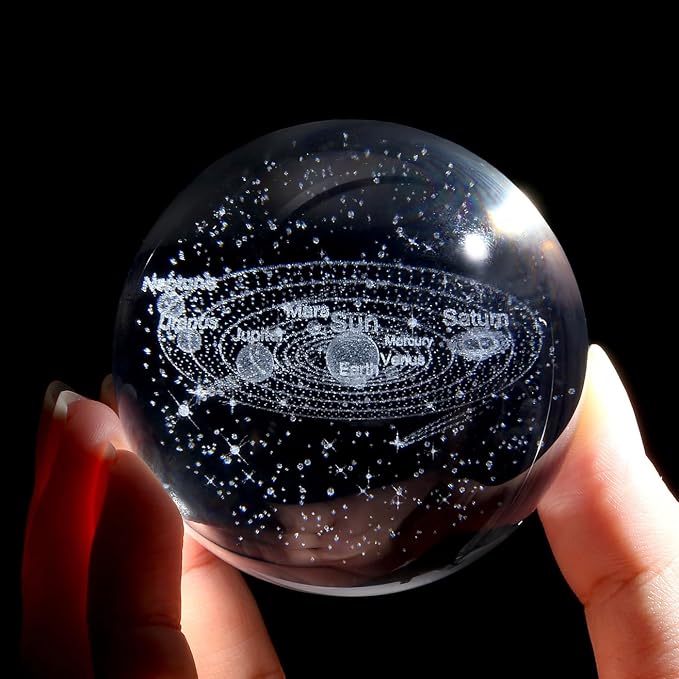 MAIBAOTA 3D Solar System Space Balls 2.4 Inches Crystal Ball Astronomy Decor - Image 2