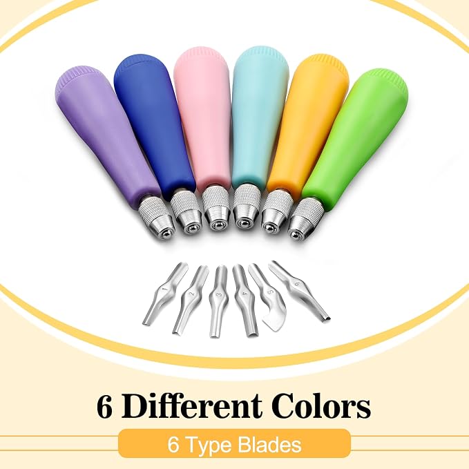 Umigy 12 Pack Craft Linoleum Cutter Kit Carving Tools Assortment Linocut Tools - Image 2