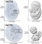 Art Molds for Polyclay Air Dry Clay Plaster, Carved Holy Family Mother and - Image 2