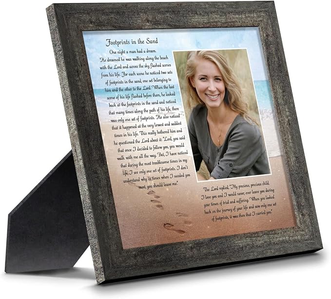 Footprints in the Sand Inspirational Wall Art, Beach Decor, Christian Gifts by CROSSROADSHOMEDECOR