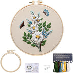 FONNUY Embroidery Kit for Beginners，Plants Flowers Pre-Stamped Pattern Kits for by FONNUY