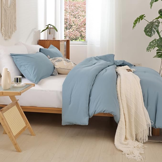 ROSGONIA Oversized Queen Comforter Dusty Blue - Image 6