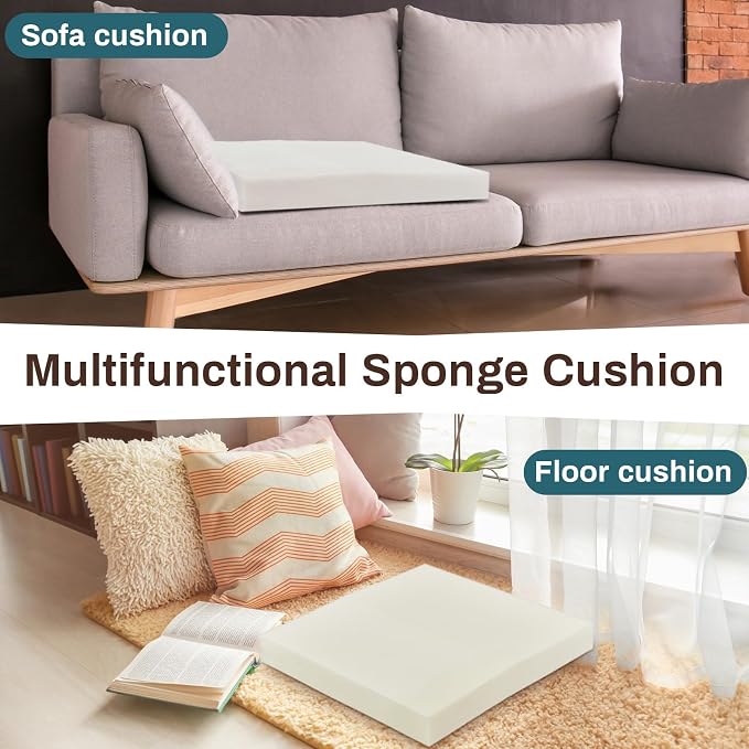 Frienda 2 Pack 3" x 19" x 19"Upholstery High Density Foam Cushion Replacement - Image 7