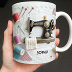 Personalized Vintage Sewing Machine Coffee Mug - Image 4