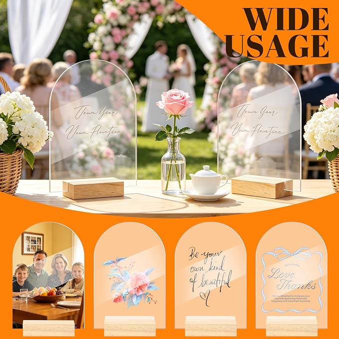 Bercoor 15 Pack 5x7 Inch Blank Clear Arch Acrylic Sign - Image 4