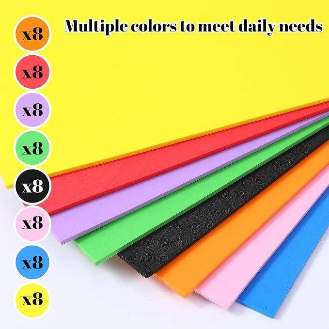 MAQUITA 48 Pcs 3mm Craft Foam Sheets, 6x9 Inch EVA Embroidery Puff Foam - Image 4