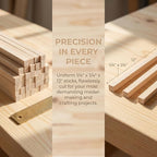 Balsa Wood Strips 80 Pcs, 1/4 x 1/4 x 12 Inch, Unfinished Soft Wood Sticks - Image 2