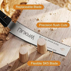 WFOEJEJ Japanese Hand Saw, 6-Inch Double-Edge Pull Saw, SK5 Flexible Blade - Image 6