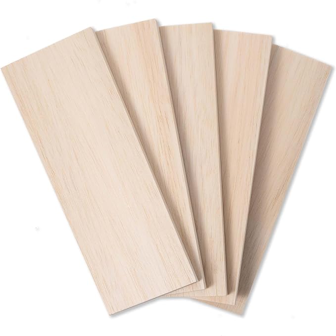 Balsa Wood Sheets 1/2" Inch Thick 12" x 4" Unfinished Wooden Board by Craftiff by Craftiff