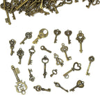 125 PCS Vintage Skeleton Key Set Charms, JIALEEY Mixed Antique Style Bronze - Image 4