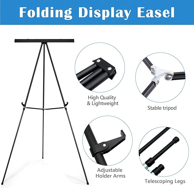 Falling in Art Aluminum Flip Chart Display Easel Stand - Image 4