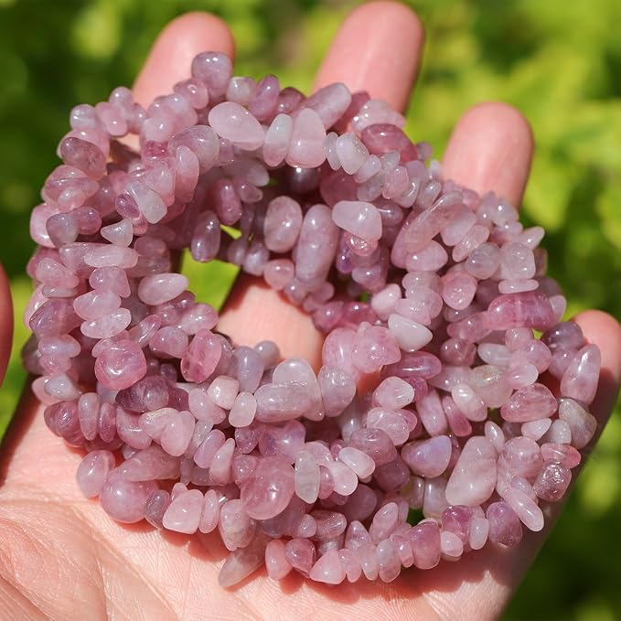 400Pcs 5-8mm Natural Madagascar Rose Quartz Chip Stone Beads | Pre-Drilled - Image 5