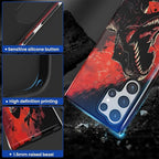 for Samsung Galaxy S24 Ultra Case, Cool Dinosaur Red Black Pattern Glossy 2 in - Image 4