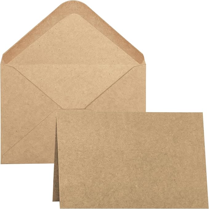 50 Pack Blank Cards and Envelopes 4x6, Folded Cardstock by Sylroal