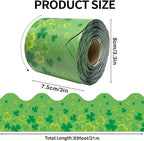 69 Feet St Patricks Day Bulletin Board Borders Lucky Green Shamrock Clover - Image 2