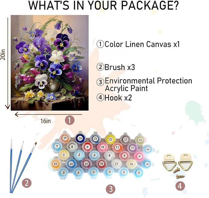 xackcme Paint by Numbers for Adults Flowers - Image 2