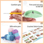 Crochet Kit for Beginners: 2 PCS Red & Blue Mushroom Starter Crochet Kits - Image 5