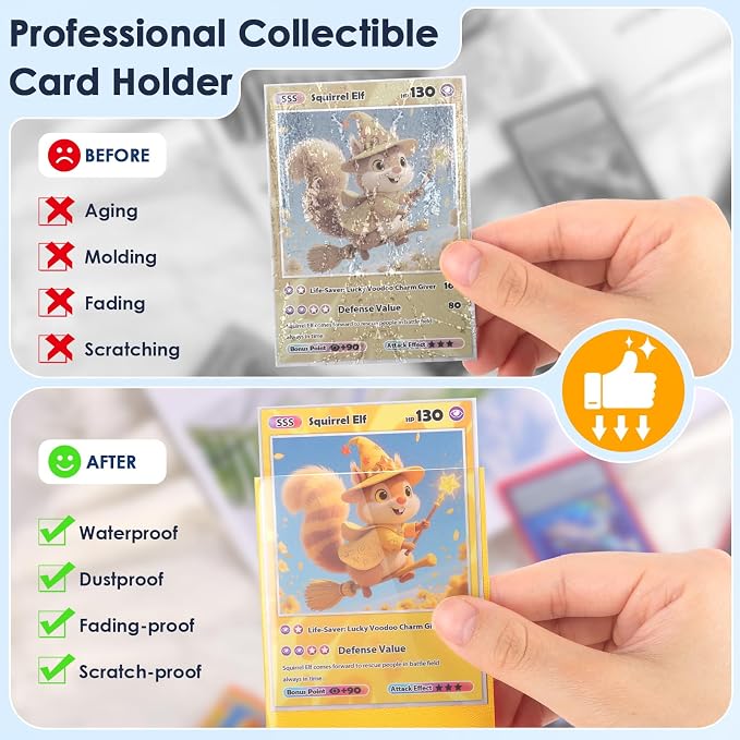 Kitoyz 1200Pcs Card Sleeves for Trading Cards, Matte Card Penny Sleeves Deck - Image 5