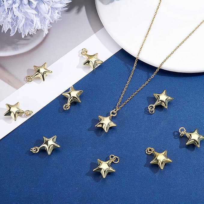 Beebeecraft 1 Box 12Pcs Star Charms - Image 4