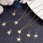Beebeecraft 1 Box 20Pcs Star Charms Real 18K Gold Plated Five-Pointed Pentagram - Image 4