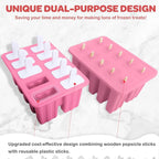 Miaowoof Homemade Popsicle Molds, 10-Cav Non-BPA Silicone Ice Pop Maker - Image 2
