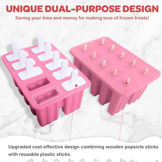 Miaowoof Homemade Popsicle Molds, 10-Cav Non-BPA Silicone Ice Pop Maker - Image 2