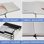 Vanrtto Hardcover Square Sketch Book, Mixed Media Sketchbook 8x8 in 2 Pack | - Image 4