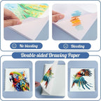 135lb/200gsm Marker Paper Pad, 8.3×8.9in Double Sided Bleedproof Sketch Pad - Image 5