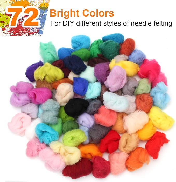 Coitak 72 Colors Fibre Wool Yarn Roving - Image 3