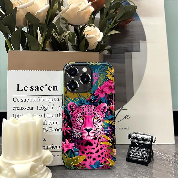 ZHEGAILIAN Case for iPhone 15 Pro Max, Panther Leopard Flower Durable - Image 7