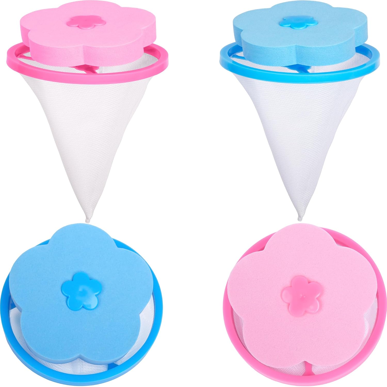 Pet Hair Remover for Laundry,Lint Catcher for Laundry,Washing Machine Floating Lint Mesh Bag,Reusable Household Hair Filter Washer Lint Trap Net Pouch 4 Pieces