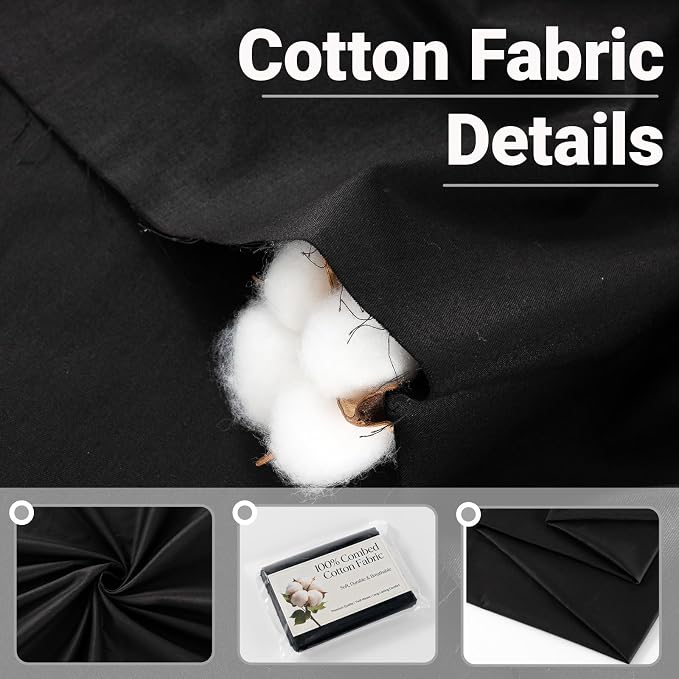 100% Combed Cotton Fabric by The Yard, 66 inches Wide, Premium Soft Breathable - Image 2