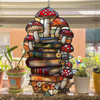 Forest Mushroom Books Acrylic Suncatcher Stained Glass Effect Window Car - Image 4