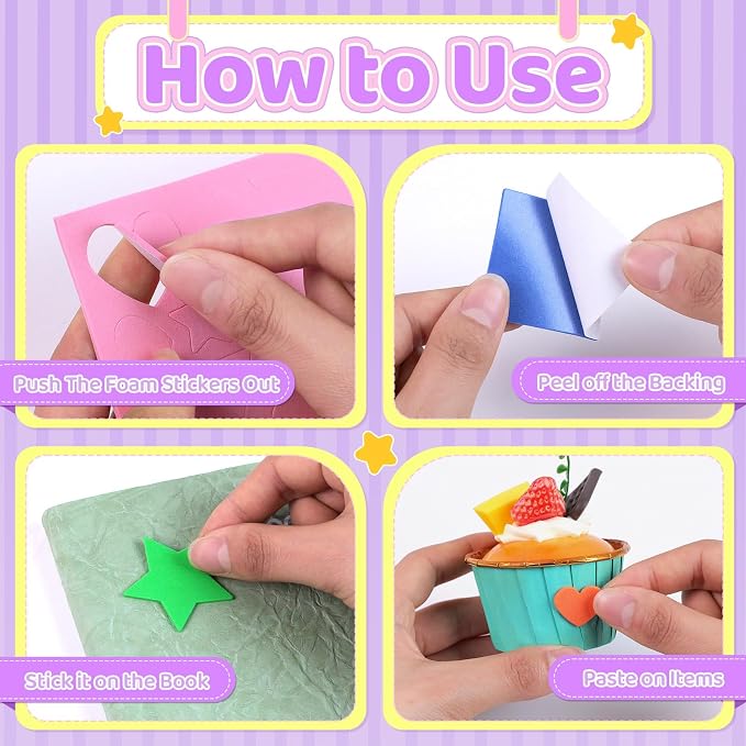 600Pcs Foam Stickers Foam Shape Stickers - Image 4