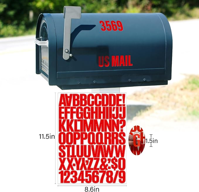 Letter Stickers, Mailbox Numbers, 1.5 Inch Waterproof Vinyl Alphabet | 1 1/2 - Image 2