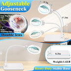 30X 10X Magnifying Glass with Light and Stand, 72 LED 3 Color Modes Stepless - Image 6