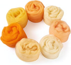 Boutigem 7 Color 35G Orange Needle Felting Wool Roving, Fibre Wool Roving Yarn by BoutigemJewelry