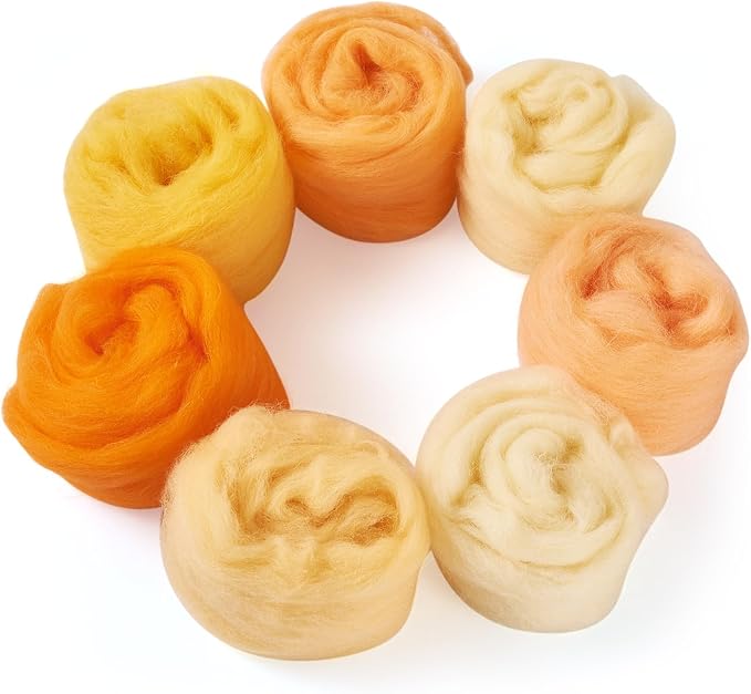 35G Needle Felting Wool Yellow Wool Roving by Spritewelry