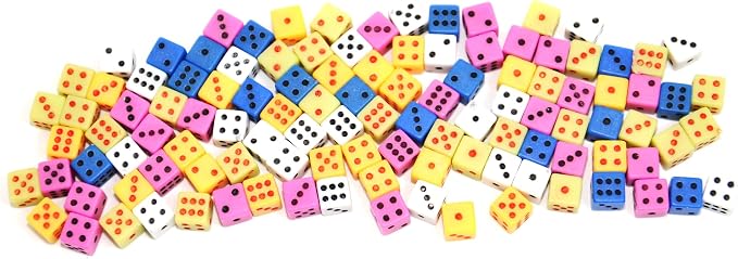SmartDealsPro 100 Assorted 1/5" 5mm D6 Mini Dice Game Dot Square Dice Set - Image 5