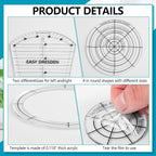 Kigley 5 Pcs Acrylic Quilting Template Ruler 10 Inch Dresden Plate Template - Image 3